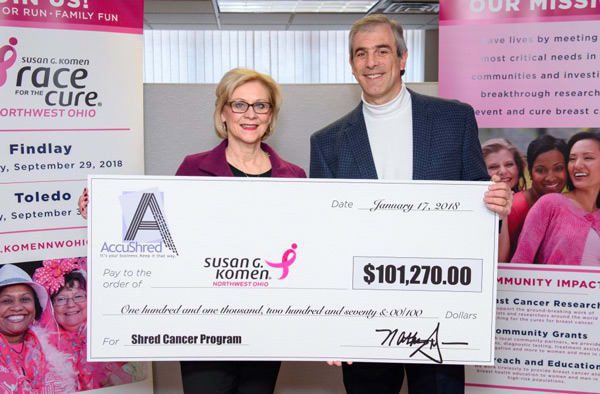 Susan G. Komen check presentation