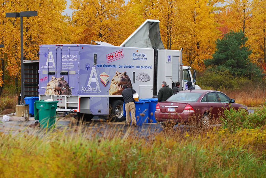 AccuShred safely destroys documents and other electronic material from members of the community during our Shred Day.