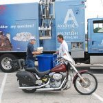 By car or bike! You can bring your documents and sensitive materials to AccuShred's community Shred Day.
