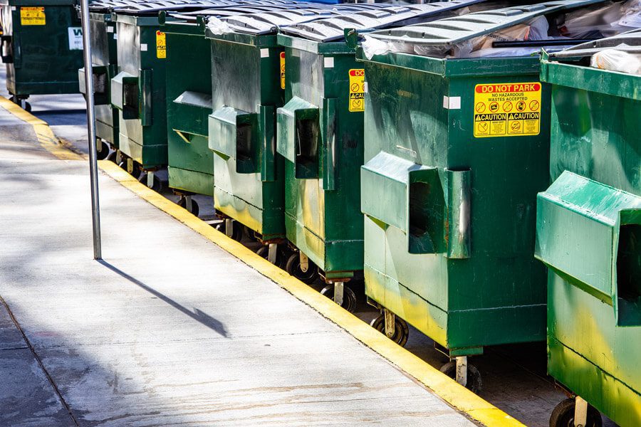 Corporate recycling dumpsters